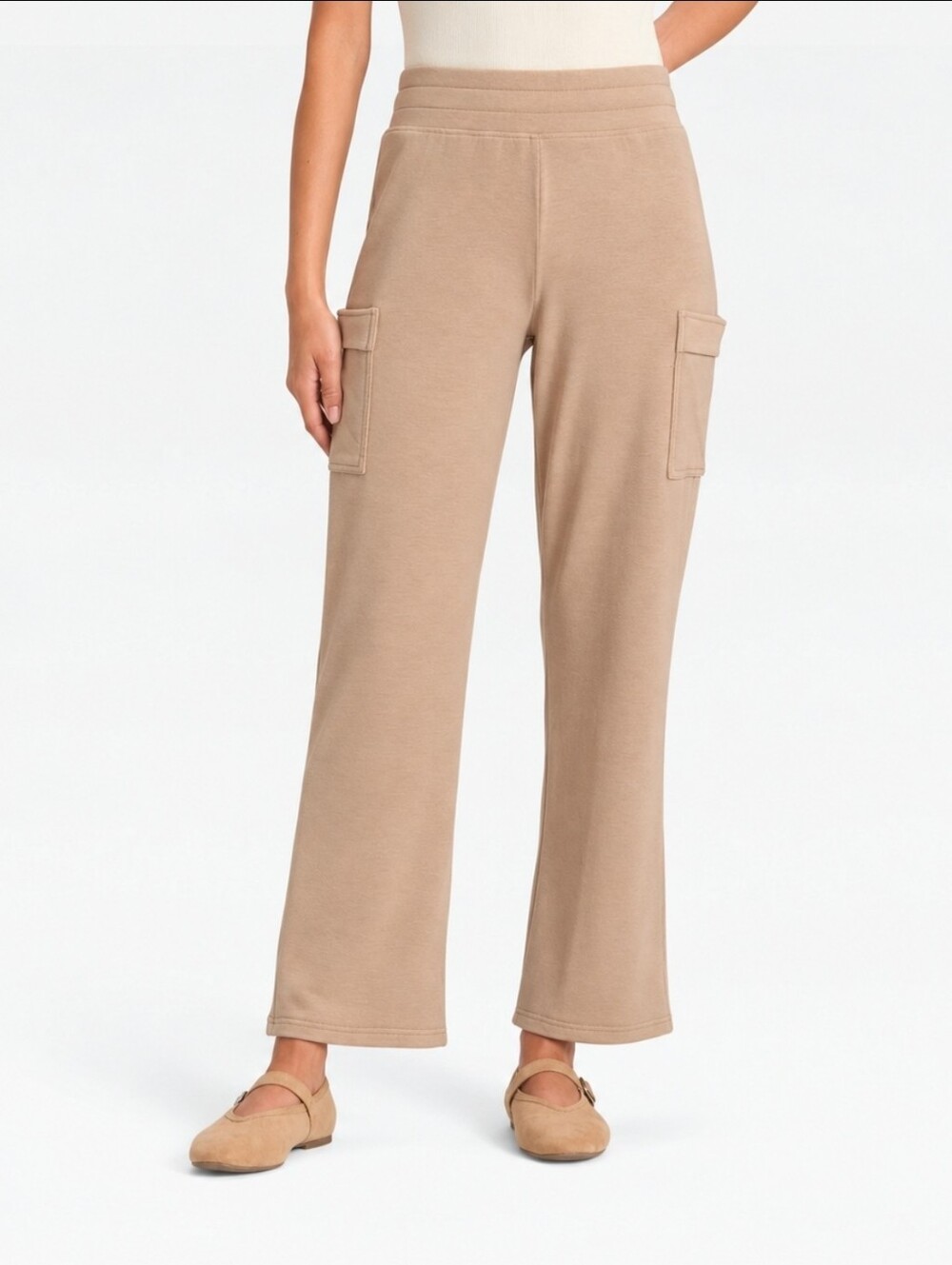 A New Day Straight Leg Lounge Pant Cargo pockets Flat Elastic Waistband Size S